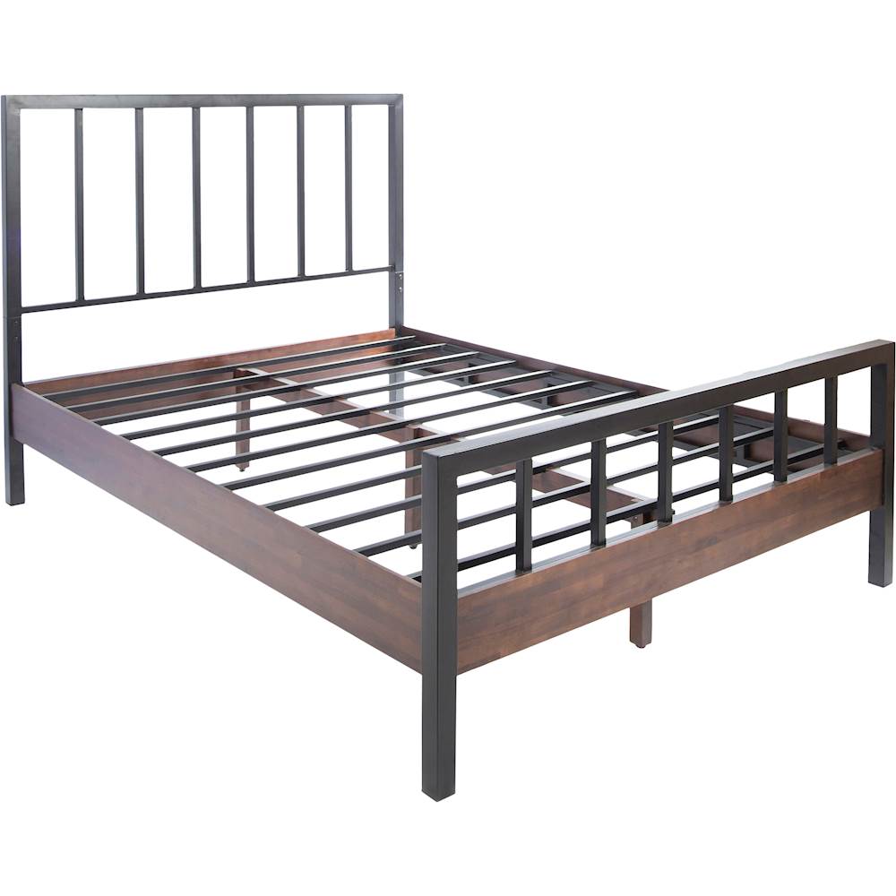 Angle View: Noble House - Brenton Queen Bed - Black/Walnut