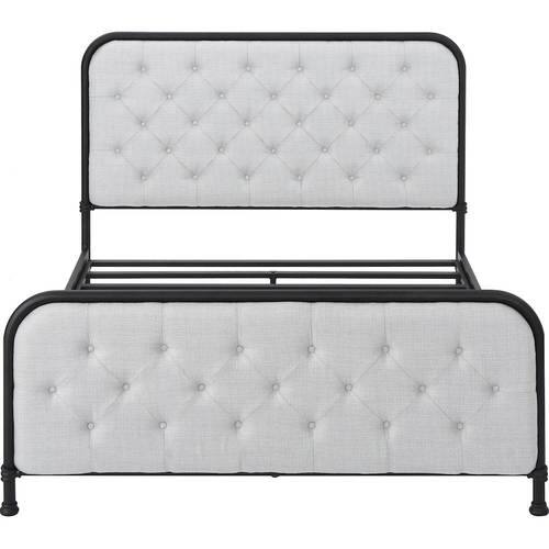 Noble House - Keystone Upholstered Queen Bed - Light Gray