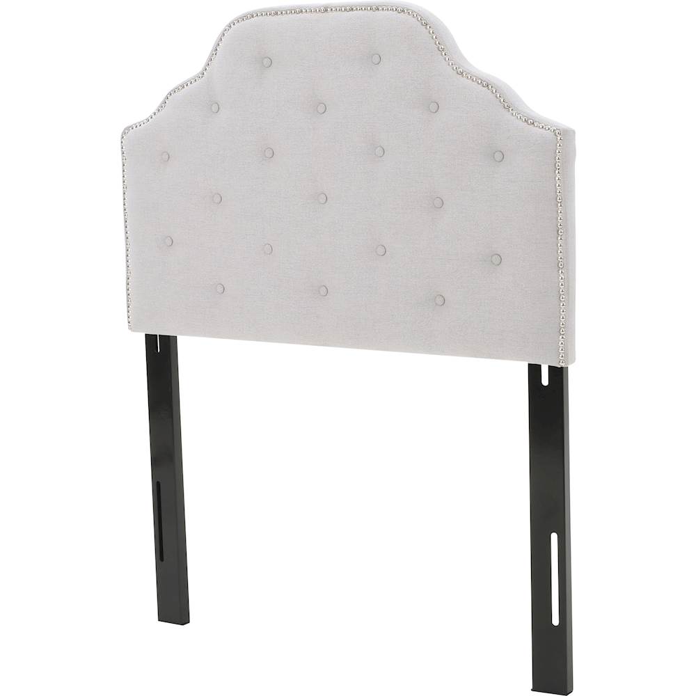 Left View: Noble House - Burton 42" Twin-Size Upholstered Headboard - Light Gray