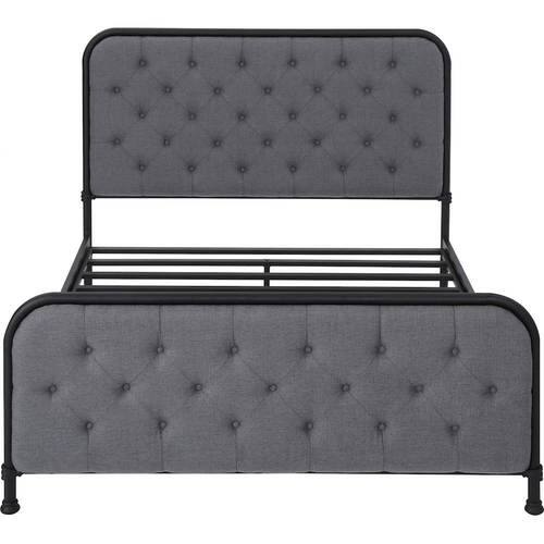 Noble House - Keystone Upholstered Queen Bed - Dark Gray