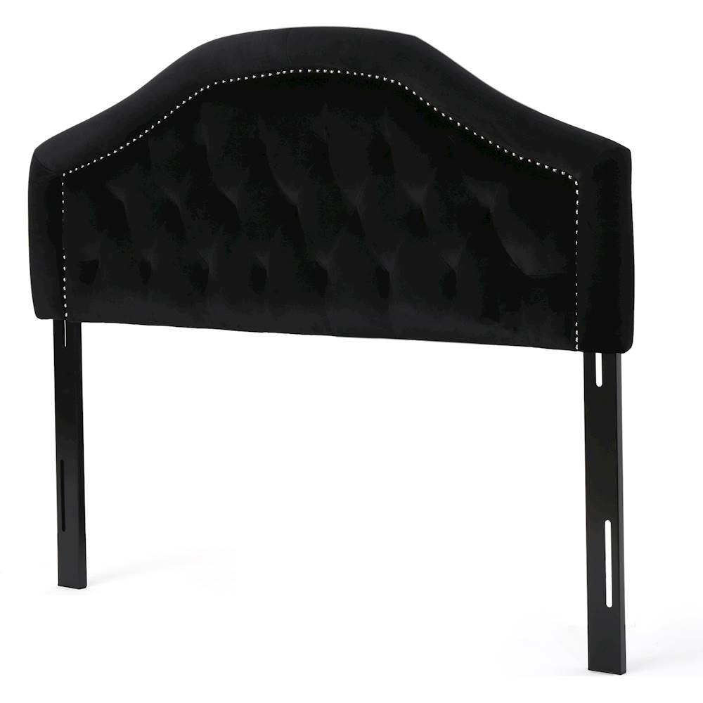 Left View: Noble House - Sinton 62" Full-Size/Queen Upholstered Headboard - Black
