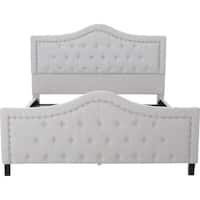 Noble House - Turner Upholstered Queen Bed - Light Gray - Front_Zoom
