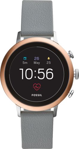 Fossil - Gen 4 Venture HR Smartwatch 40mm Stainless Steel - Rose Gold with Gray Silicone Strap was $275.0 now $129.0 (53.0% off)