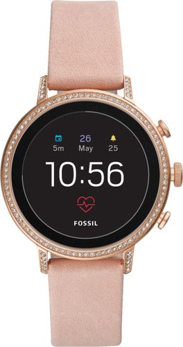 Fossil - Gen 4 Venture HR Smartwatch 40mm Stainless Steel - Rose Gold with Blush Leather Strap was $275.0 now $129.0 (53.0% off)
