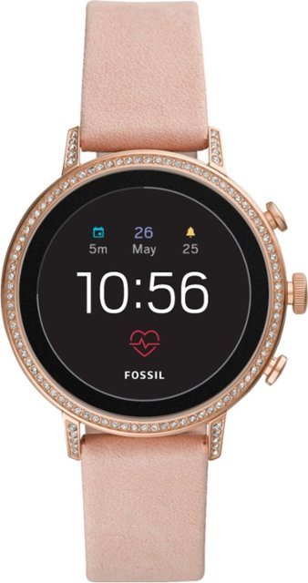 Fossil Gen 4 Venture HR Smartwatch 40mm Stainless Steel Rose Gold with Blush Leather Strap 
