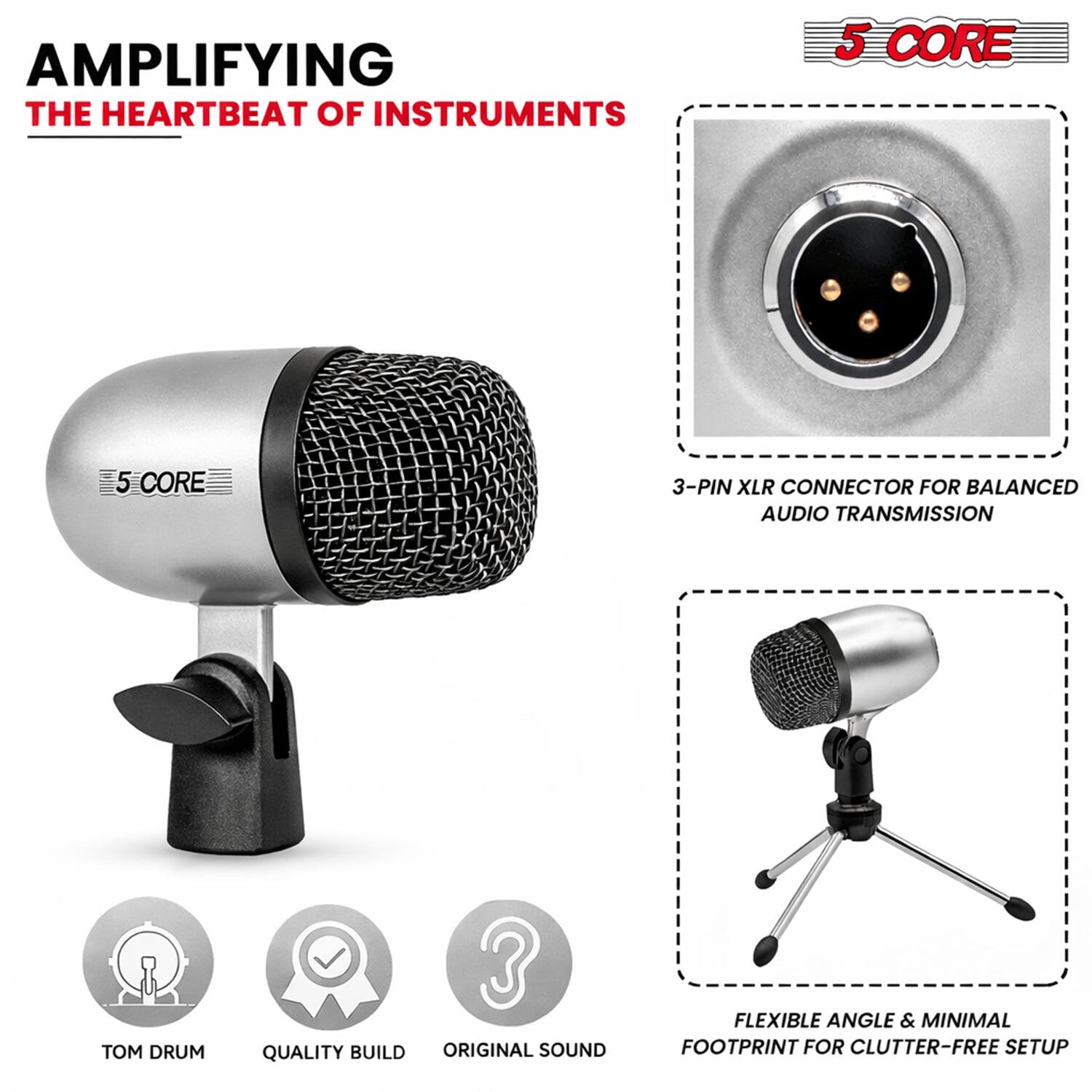 AMPLIFYING THE HEARTBEAT OF INSTRUMENTS

5 CORE

3-PIN XLR CONNECTOR FOR BALANCED AUDIO TRANSMISSION

TOM DRUM

QUALITY BUILD

ORIGINAL SOUND

FLEXIBLE ANGLE & MINIMAL FOOTPRINT FOR CLUTTER-FREE SETUP