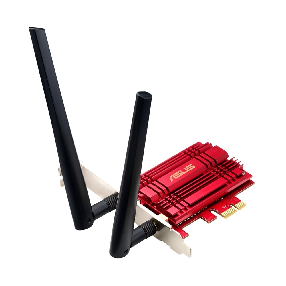 ASUS - AC1300 Dual-Band Wireless PCI Express Network Card - Red