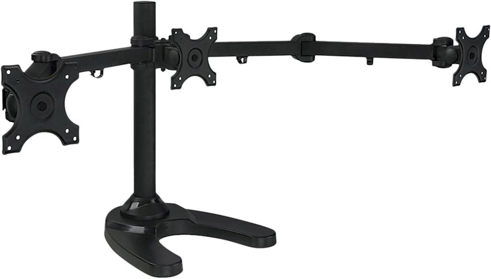 Angle View: Mount-It! - Triple Monitor Desk Stand - Black