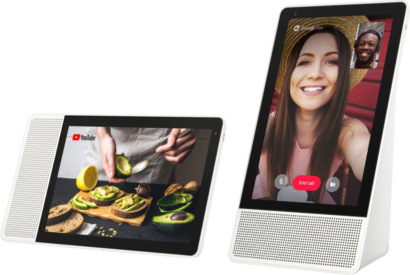 Alt View 19. Lenovo - 10" Smart Display with Google Assistant - White Front/Bamboo Back.