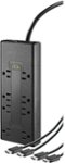 Front. Insignia™ - 8-Outlet Surge Protector with Two 8’ 4K UltraHD/HDR HDMI Cables - Black.