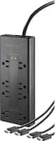 Insignia™ - 8-Outlet Surge Protector with Two 8’ 4K UltraHD/HDR HDMI Cables - Black - Front_Zoom