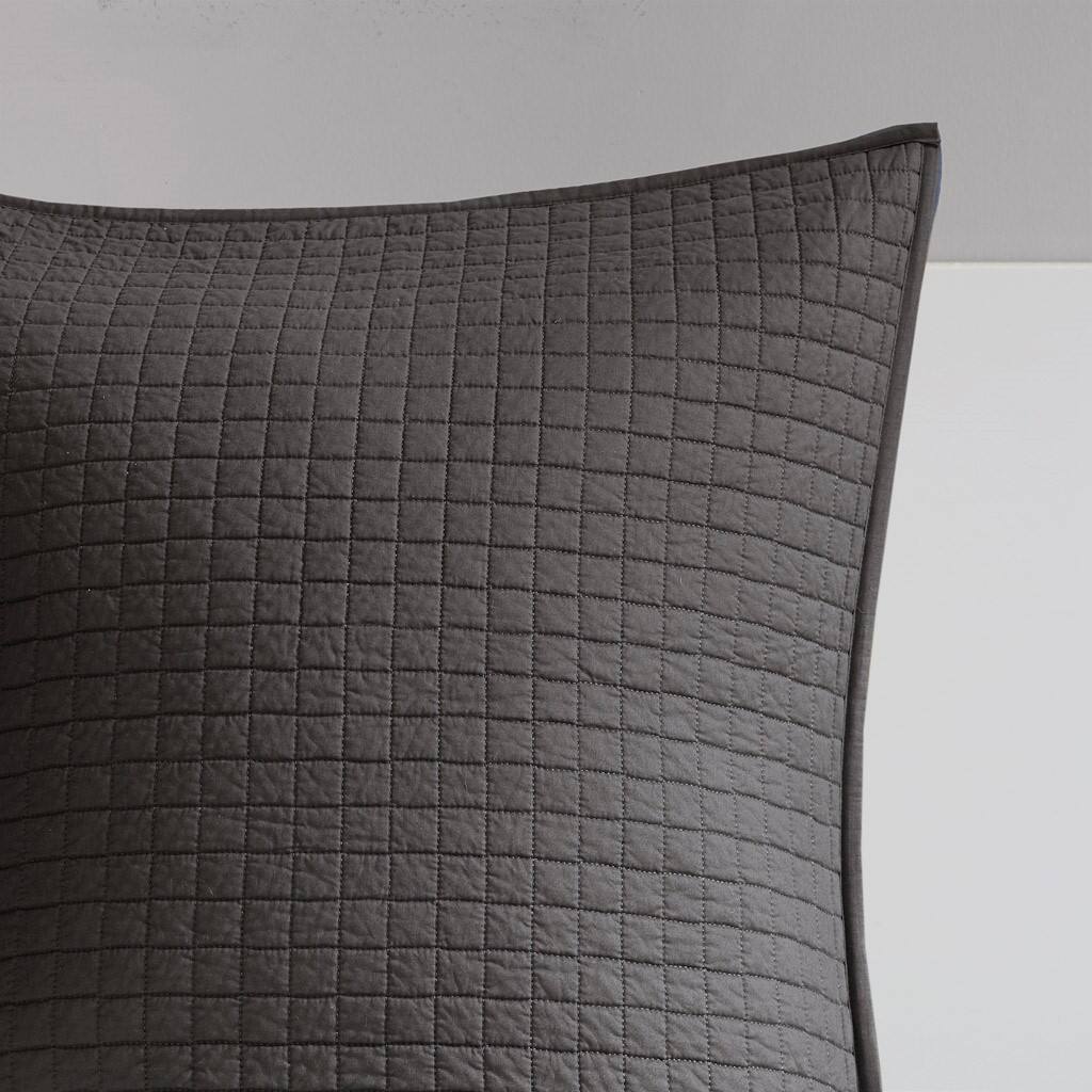 Alt View 2. Gracie Mills - Gracie Mills Mikel Chenille Dot Cotton Jacquard Comforter Set with Euro Shams and Throw Pillows - Charcoal.