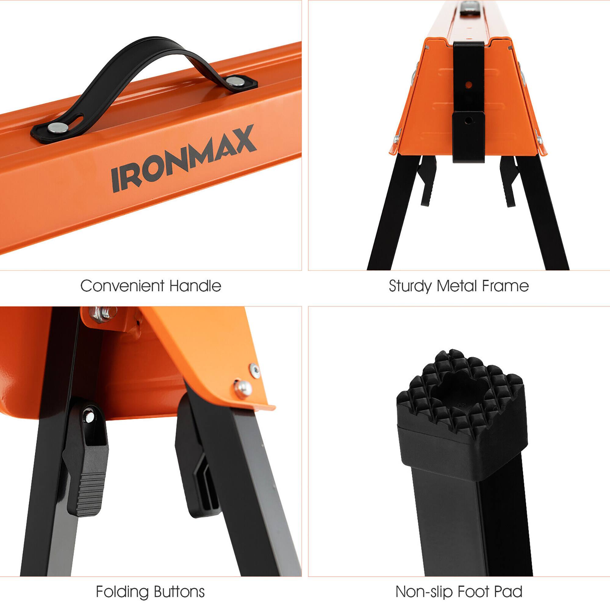 IRONMAX  
Convenient Handle  
Sturdy Metal Frame  
Folding Buttons  
Non-slip Foot Pad