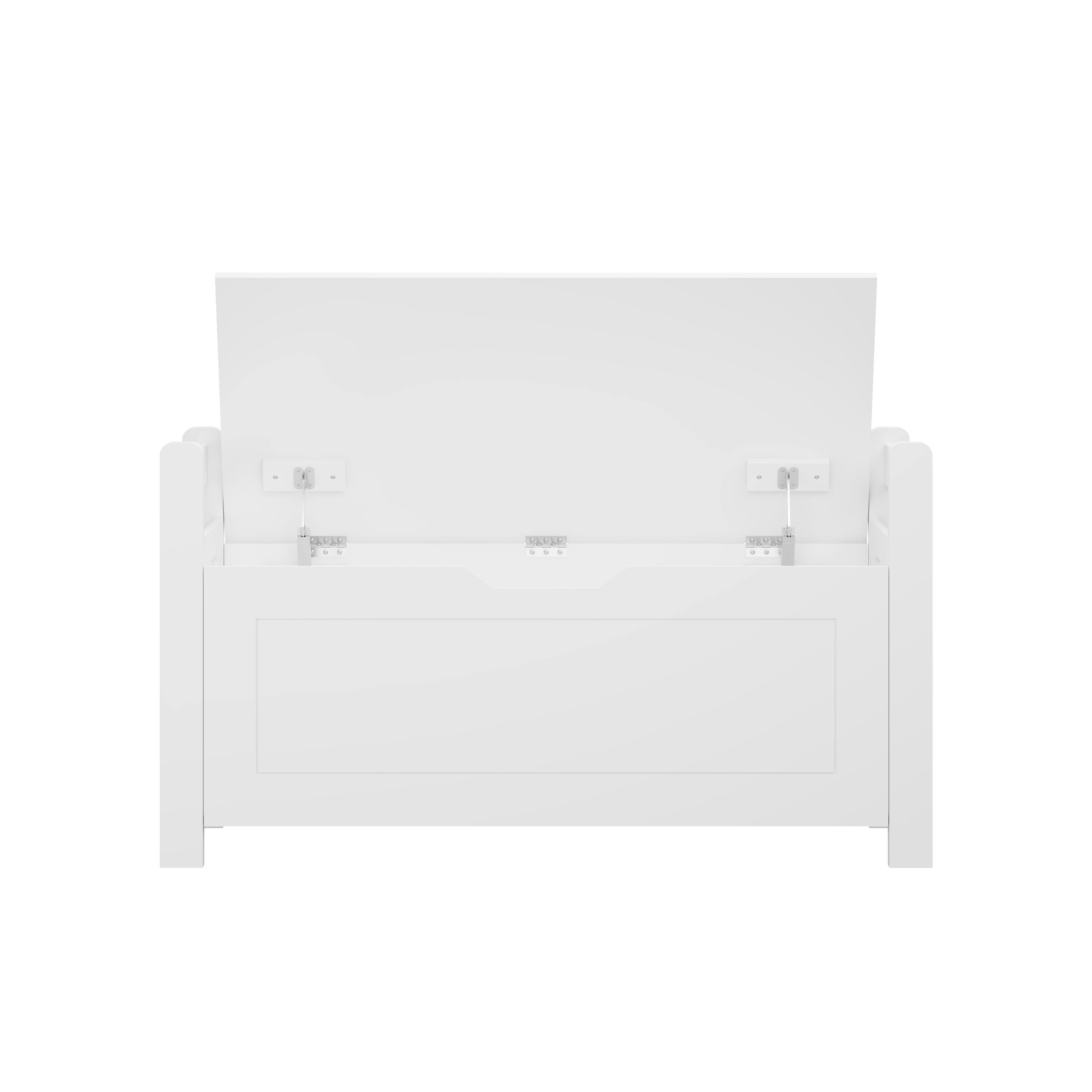 Alt View 6. Z-Edge - Kids Storage Bench, Wooden Toy Box Chest, Large Storage Cabinet with Safety Hinge, Flip-Top Lid for Nursery, Playroom - White.