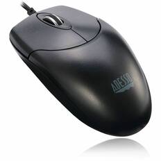 Front. Adesso - Adesso - Full-size Mouse - Optical - Cable - Black - USB Type C - 1200 dpi - Scroll Wheel - 3 Button(s) - Symmetrical - Black.