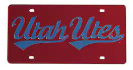 Rico Industries - Utah Utes Mirrored Laser Cut License Plate Laser Tag - Multi