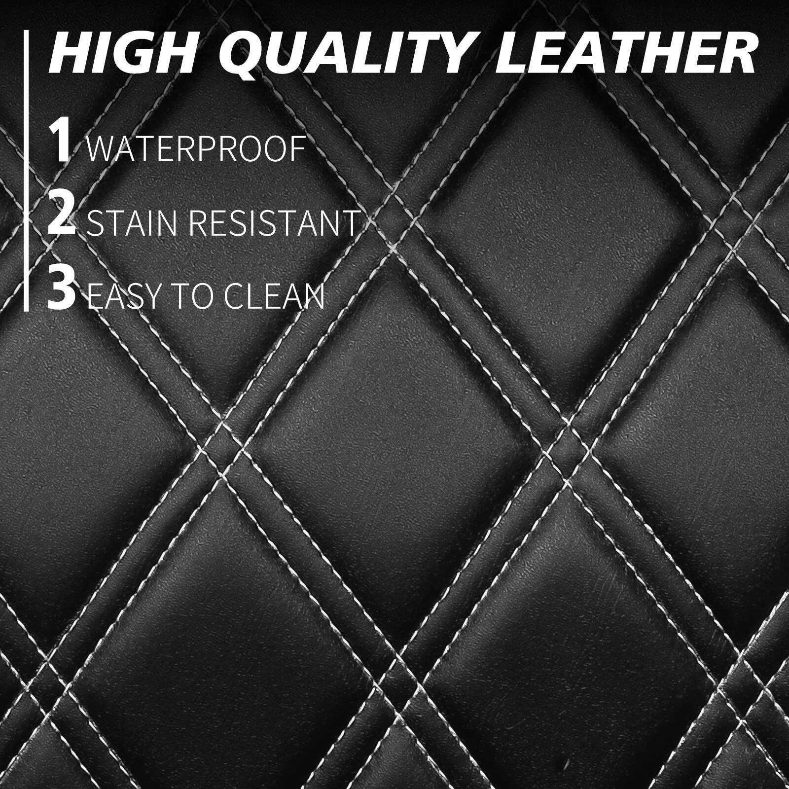 HIGH QUALITY LEATHER

1. WATERPROOF
2. STAIN RESISTANT
3. EASY TO CLEAN