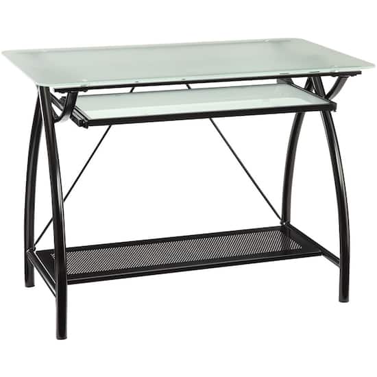OSP Home Furnishings Newport Computer Desk Black Transparent