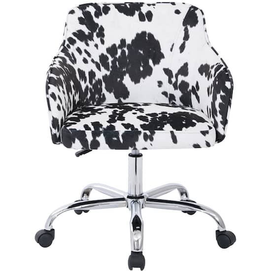 Cow print rolling chair deals