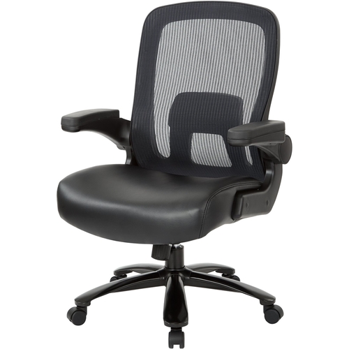 Pro-line II - Big and Tall 5-Pointed Star Bonded Leather and Memory Foam Executive Chair - Black