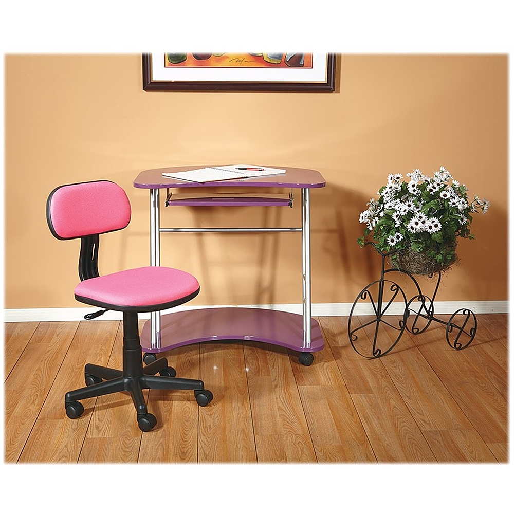 Left View: OSP Home Furnishings - Student Task Chair - Pink