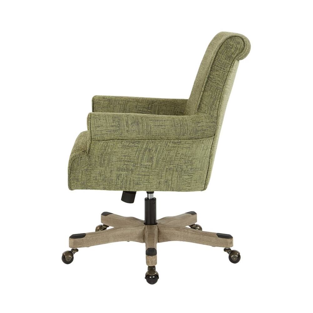 Angle. OSP Home Furnishings - Megan Office Chair - Green/Brushed Gray.