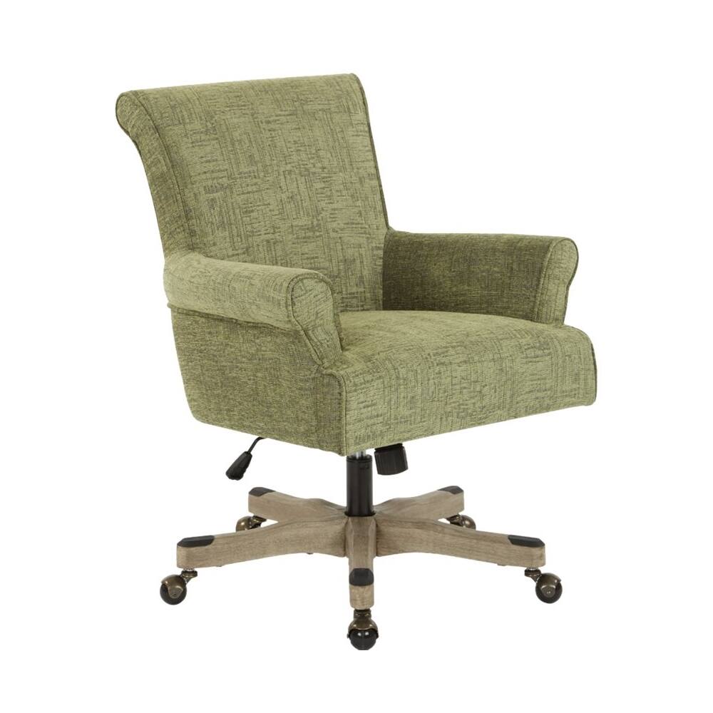 Left. OSP Home Furnishings - Megan Office Chair - Green/Brushed Gray.