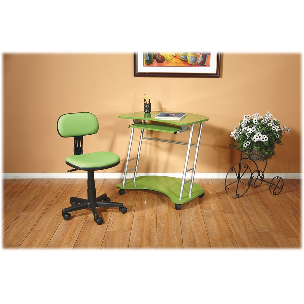 Left View: OSP Home Furnishings - Student Task Chair - Green
