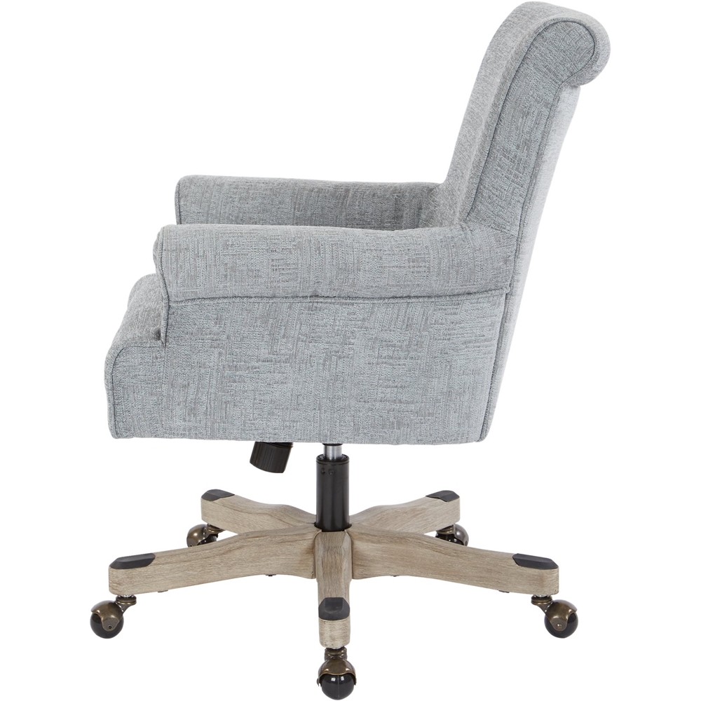 Angle View: OSP Designs - Megan Home Office Polyester Task Chair - Blue/Brushed Grey