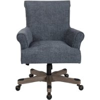 OSP Home Furnishings - Megan Office Chair - Blue/Brushed Grey - Front_Zoom