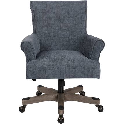 Front. OSP Home Furnishings - Megan Office Chair - Blue/Brushed Grey.