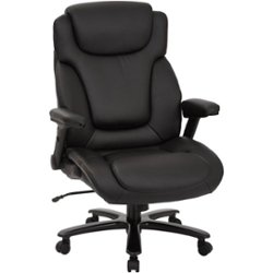 Pro-line II - Big and Tall 5-Pointed Star Bonded Leather Executive Chair - Black - Front_Zoom