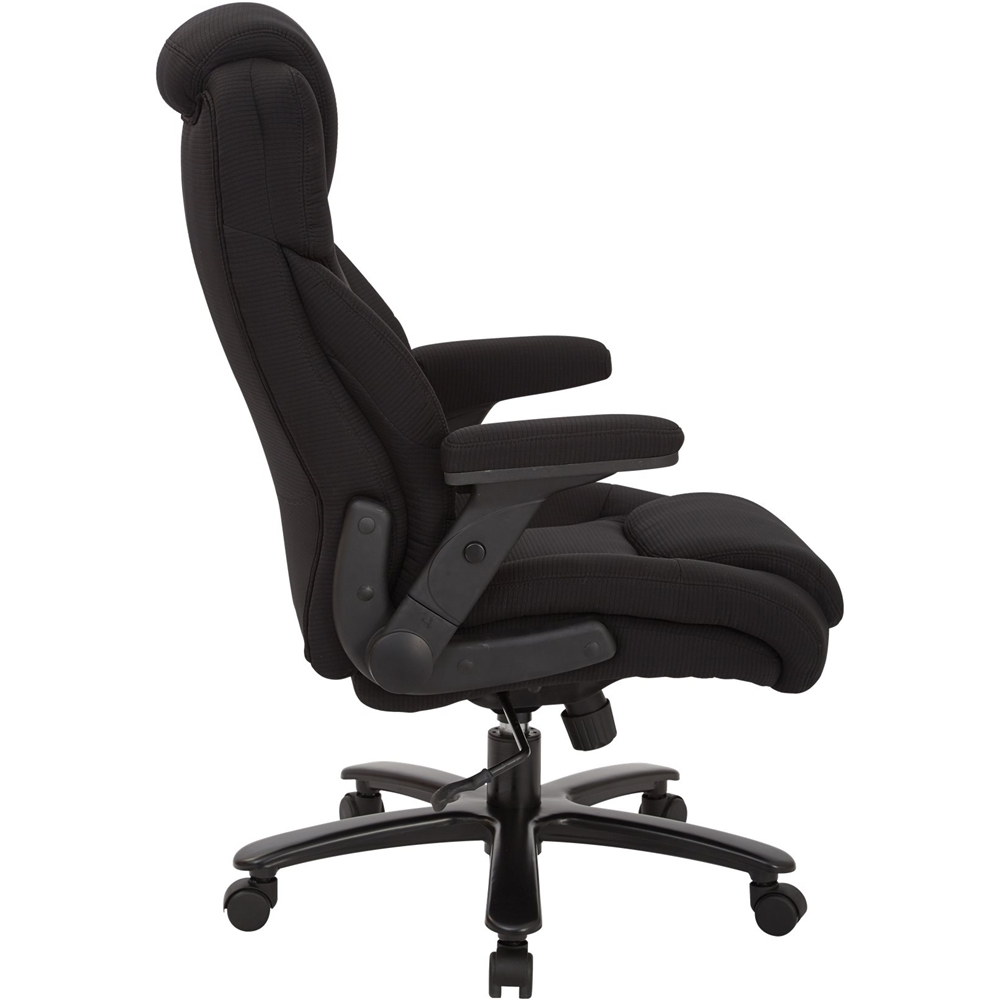 Left View: Pro-line II - Big and Tall 5-Pointed Star Fabric Executive Chair - Black