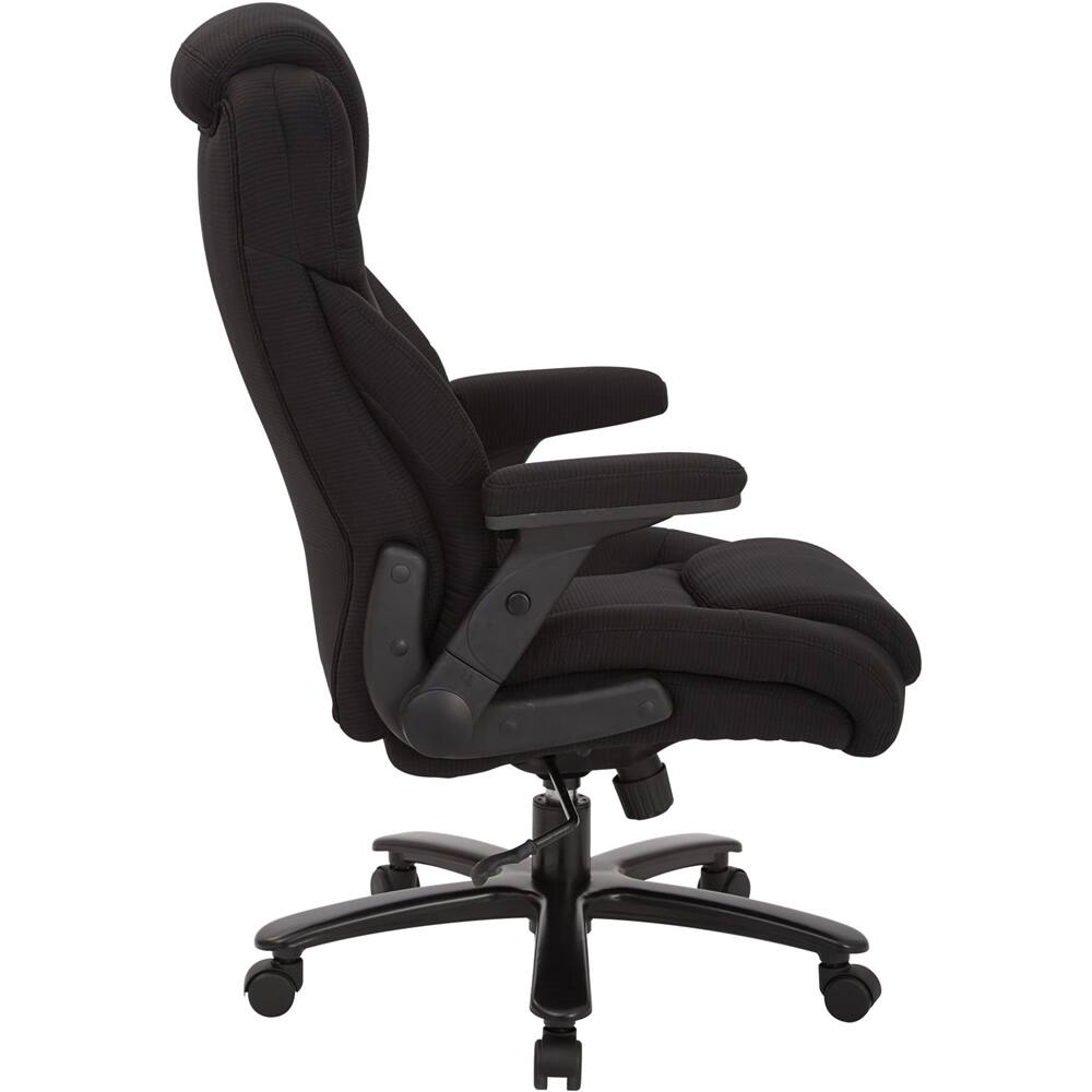 Left. Pro-line II - Big and Tall 5-Pointed Star Fabric Executive Chair - Black.