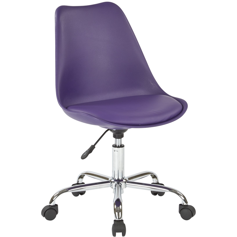 Left View: AveSix - Emerson Student 5-Pointed Star Polyurethane and Polypropylene Task Chair - Purple