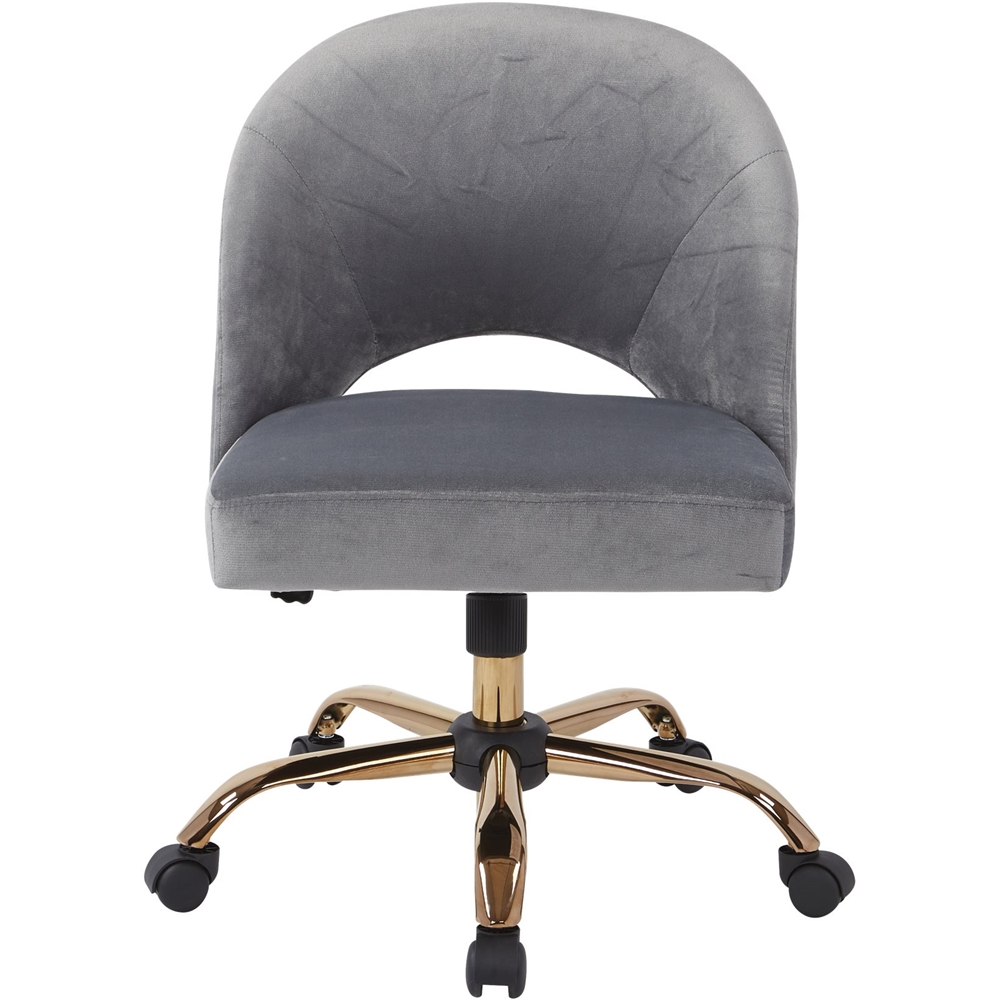 AveSix - Lula Home Office Plush Fabric Chair - Rose Gold/Moonlight