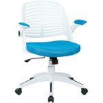 Front Zoom. AveSix - Tyler 5-Pointed Star Plastic/Nylon/Mesh Office Chair - Blue/White Frame.