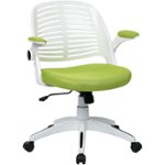 Front Zoom. AveSix - Tyler 5-Pointed Star Plastic/Nylon/Mesh Office Chair - Green/White Frame.