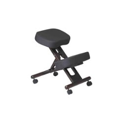 WorkSmart - KC Series Fabric/Wood/Memory Foam Ergonomic Kneeling Chair - Black/Espresso - Front_Zoom