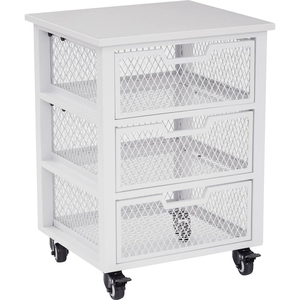 Best Buy: OSP Designs Clayton 3-Drawer Rolling Cart White CLY03AS-11