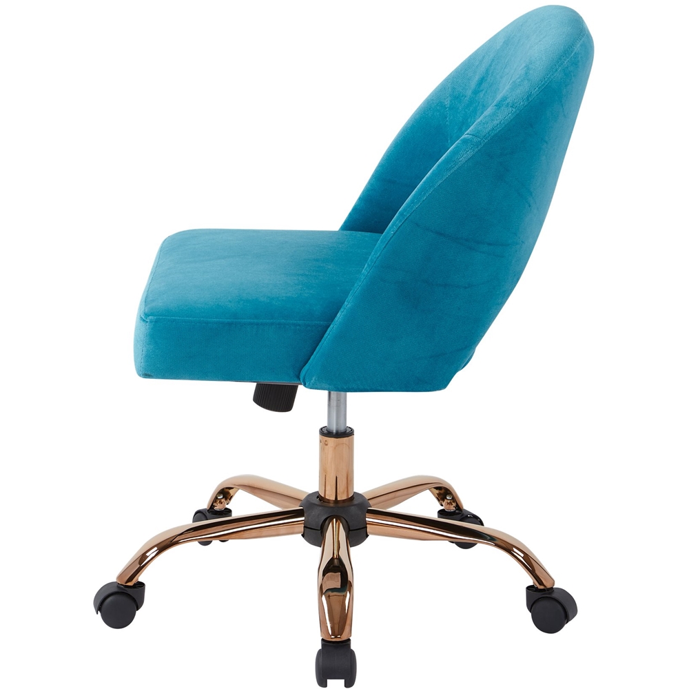 Angle View: AveSix - Conway 4-Leg Fabric and Steel Office Chairs (Set of 2) - Aqua/Chrome