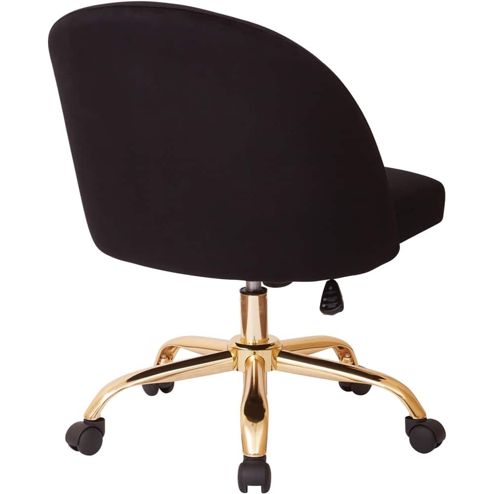 Alt View 11. OSP Home Furnishings - Layton Mid Back Office Chair - Black/Gold.