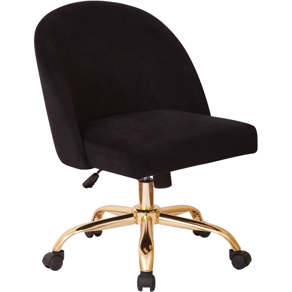 Left View: OSP Home Furnishings - Layton Mid Back Office Chair - Black/Gold