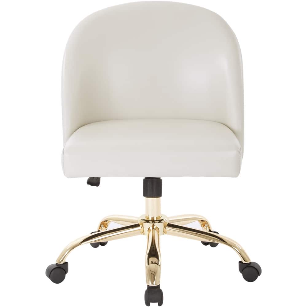 Front. OSP Home Furnishings - Layton Mid Back Office Chair - White/Gold.