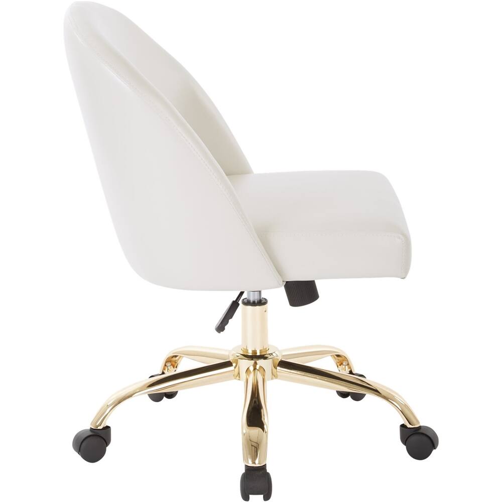 Alt View 12. OSP Home Furnishings - Layton Mid Back Office Chair - White/Gold.