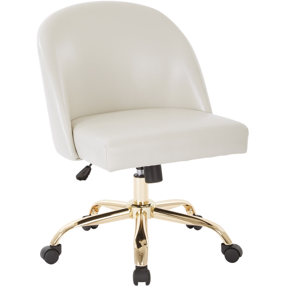 Left View: OSP Home Furnishings - Layton Mid Back Office Chair - White/Gold