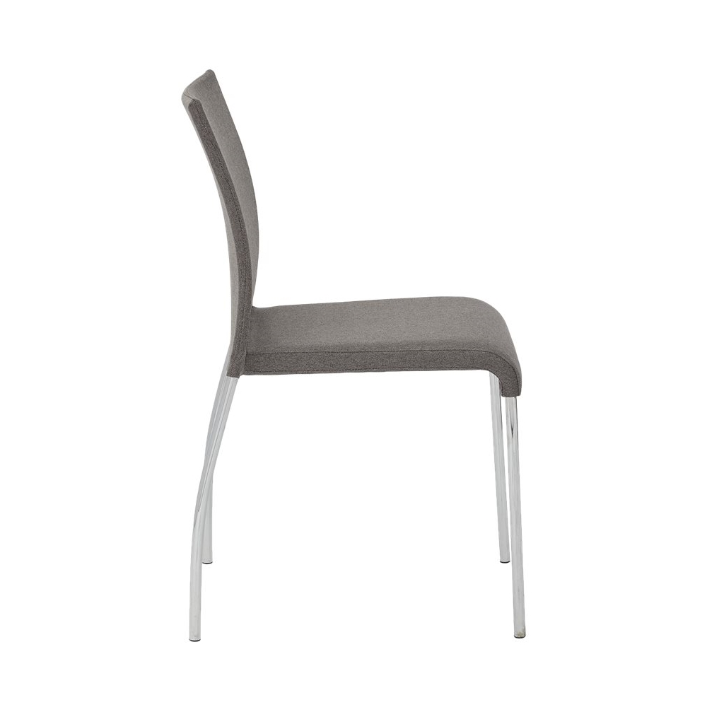 Left View: AveSix - Conway Fabric Chairs (Set of 2) - Chrome/Smoke