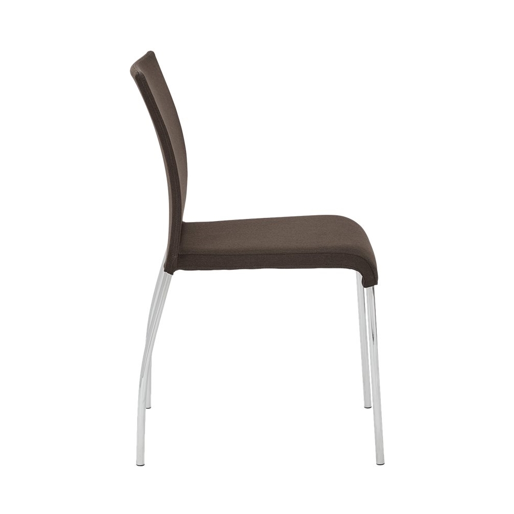 Left View: AveSix - Conway Fabric Chairs (Set of 2) - Chrome/Chocolate
