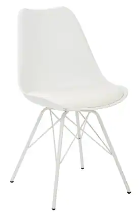 Angle. OSP Home Furnishings - Emerson Side Chair with 4 Leg Base - White.