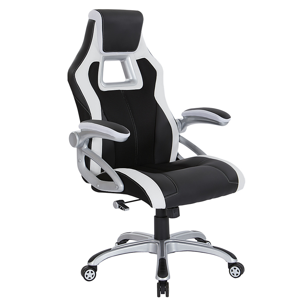 Angle View: OSP Home Furnishings - Race Gaming Chair - White/Black